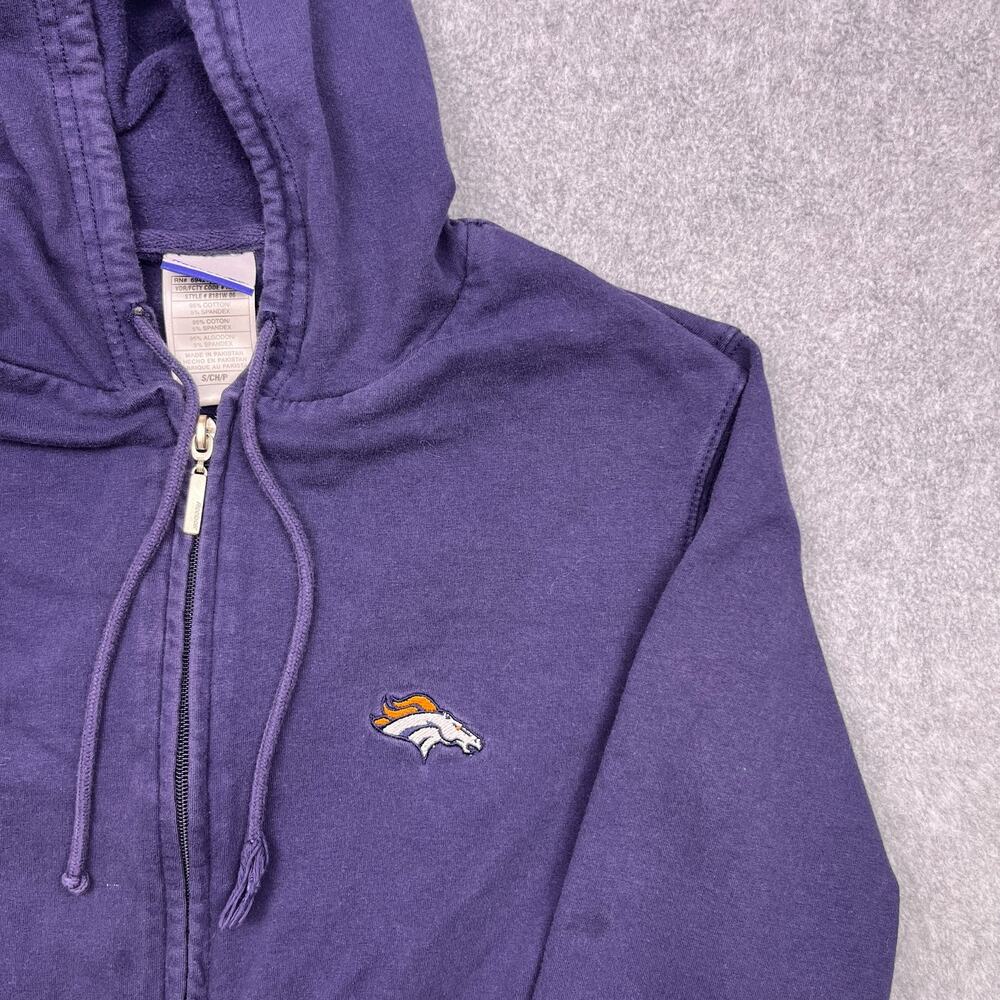 Reebok Denver Broncos Hoodie Mens Small Blue Football NFL Full-Zip Sweatshirt - Picture 4 of 11
